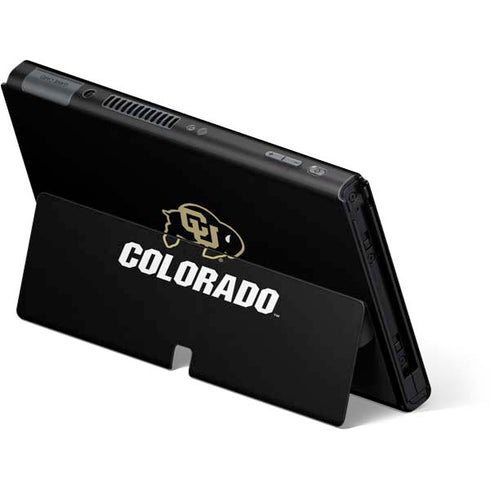 University of Colorado CU Logo on Black Nintendo Switch OLED (2021) Skin